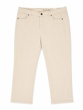 Michael Kors Cropped Skinny Capri Pants Beige Cotton Blend Women’s Size 12